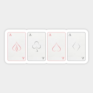 Four Aces of Red and Black Sticker